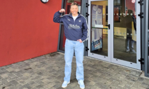 Boxer Lauren Price at Leisure Centre entrance